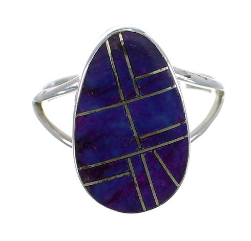 Southwest Sterling Silver And Magenta Turquoise Ring Size 5-3/4 VX58933